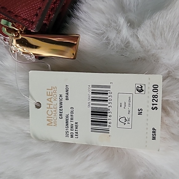 Michael Kors Greenwich Leather Envelope Trifold Small Wallet - Picture 3 of 7